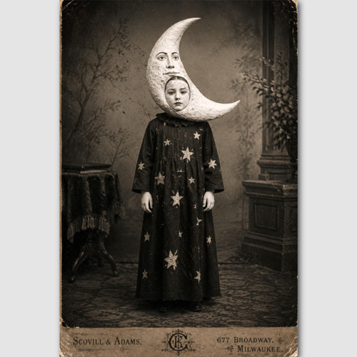 Creepy girl moon costume - girl,